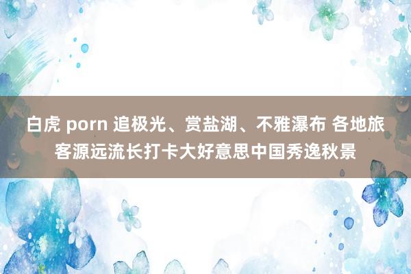 白虎 porn 追极光、赏盐湖、不雅瀑布 各地旅客源远流长打卡大好意思中国秀逸秋景