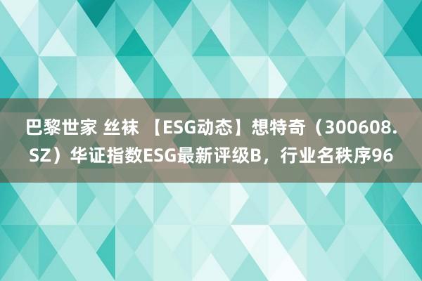 巴黎世家 丝袜 【ESG动态】想特奇（300608.SZ）华证指数ESG最新评级B，行业名秩序96