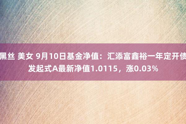 黑丝 美女 9月10日基金净值：汇添富鑫裕一年定开债发起式A最新净值1.0115，涨0.03%