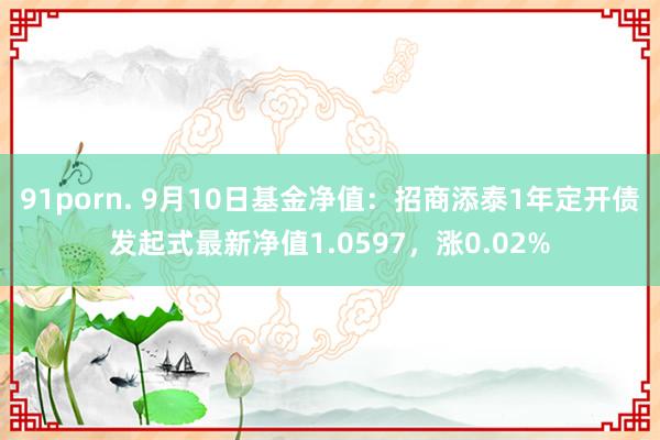 91porn. 9月10日基金净值：招商添泰1年定开债发起式最新净值1.0597，涨0.02%