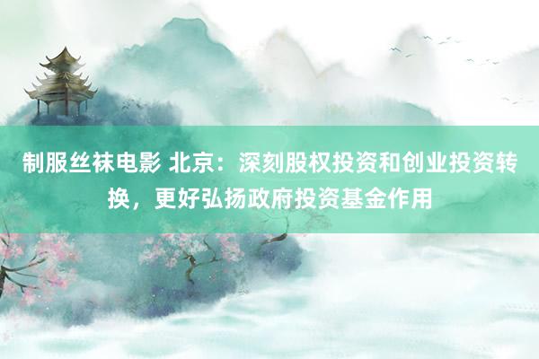 制服丝袜电影 北京：深刻股权投资和创业投资转换，更好弘扬政府投资基金作用