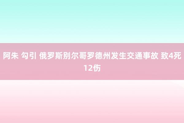 阿朱 勾引 俄罗斯别尔哥罗德州发生交通事故 致4死12伤