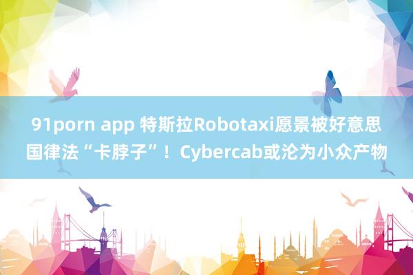 91porn app 特斯拉Robotaxi愿景被好意思国律法“卡脖子”！Cybercab或沦为小众产物