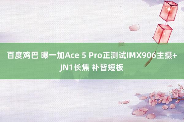 百度鸡巴 曝一加Ace 5 Pro正测试IMX906主摄+JN1长焦 补皆短板