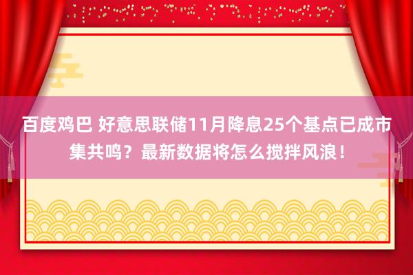 百度鸡巴 好意思联储11月降息25个基点已成市集共鸣？最新数据将怎么搅拌风浪！