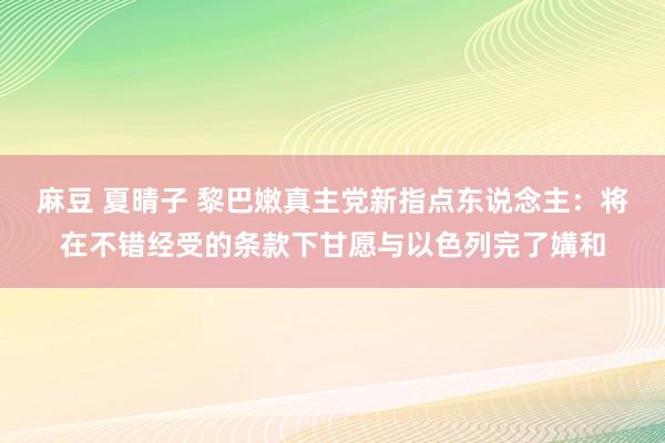 麻豆 夏晴子 黎巴嫩真主党新指点东说念主：将在不错经受的条款下甘愿与以色列完了媾和