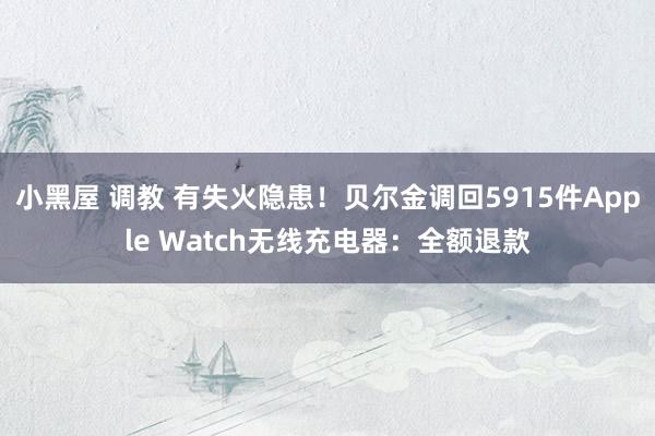 小黑屋 调教 有失火隐患！贝尔金调回5915件Apple Watch无线充电器：全额退款