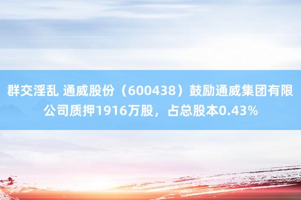 群交淫乱 通威股份（600438）鼓励通威集团有限公司质押1916万股，占总股本0.43%