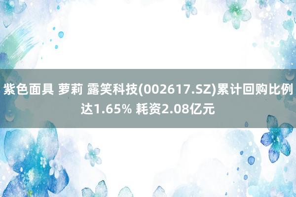 紫色面具 萝莉 露笑科技(002617.SZ)累计回购比例达1.65% 耗资2.08亿元