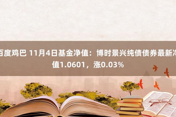 百度鸡巴 11月4日基金净值：博时景兴纯债债券最新净值1.0601，涨0.03%