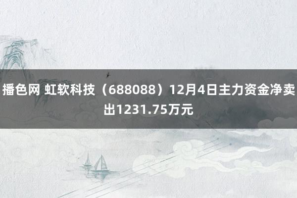 播色网 虹软科技（688088）12月4日主力资金净卖出1231.75万元