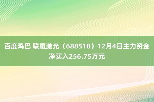 百度鸡巴 联赢激光（688518）12月4日主力资金净买入256.75万元