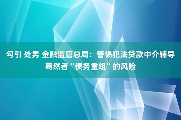 勾引 处男 金融监管总局：警惕犯法贷款中介辅导蓦然者“债务重组”的风险