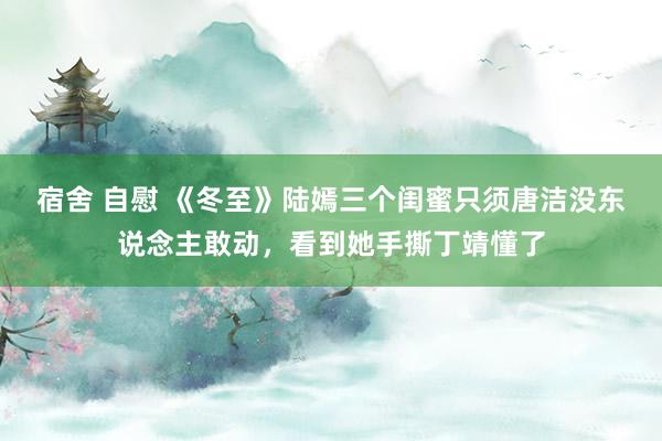 宿舍 自慰 《冬至》陆嫣三个闺蜜只须唐洁没东说念主敢动，看到她手撕丁靖懂了