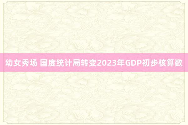 幼女秀场 国度统计局转变2023年GDP初步核算数