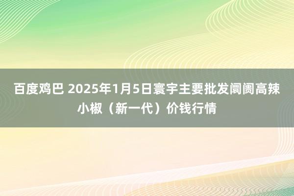 百度鸡巴 2025年1月5日寰宇主要批发阛阓高辣小椒（新一代）价钱行情