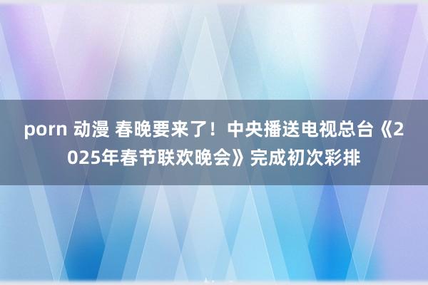 porn 动漫 春晚要来了！中央播送电视总台《2025年春节联欢晚会》完成初次彩排