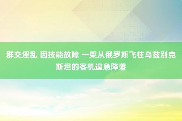 群交淫乱 因技能故障 一架从俄罗斯飞往乌兹别克斯坦的客机遑急降落