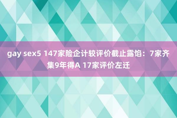 gay sex5 147家险企计较评价截止露馅：7家齐集9年得A 17家评价左迁