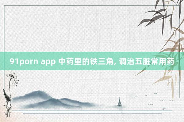 91porn app 中药里的铁三角， 调治五脏常用药