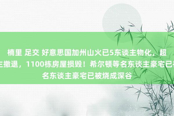 楠里 足交 好意思国加州山火已5东谈主物化，超15万东谈主撤退，1100栋房屋损毁！希尔顿等名东谈主豪宅已被烧成深谷