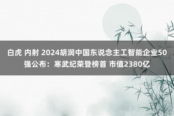 白虎 内射 2024胡润中国东说念主工智能企业50强公布：寒武纪荣登榜首 市值2380亿